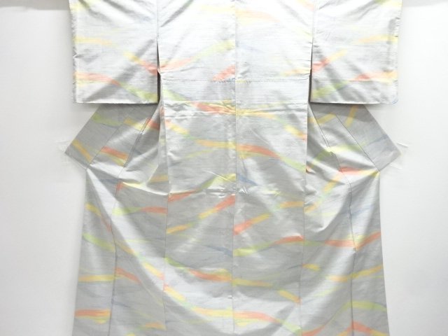 JAPANESE KIMONO / UNUSED / TSUMUGI / WOVEN ABSTRACT PATTERN